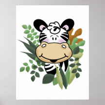 Impressão da arte da selva da zebra