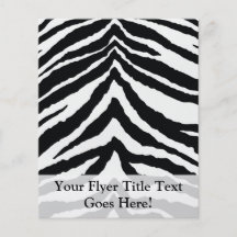 Impressão da pele da zebra modelo de panfleto