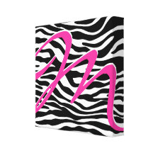 Impressão das canvas do monograma da zebra impressão de canvas esticada