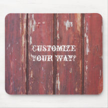 Impressão de madeira vermelho Mousepad do celeiro 