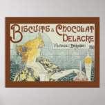 Impressão do poster de Chocolat Delacre dos biscoi