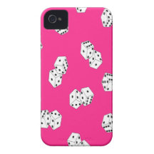 Impressão dos dados do rosa quente e do branco - c capas iPhone 4 Case-Mate