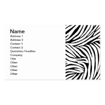 Impressão inspirado da zebra modelos cartoes de visita