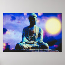 Impressão Meditating inspirado de Buddha