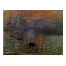 Impressão, nascer do sol pelo impressionismo do vi cartão postal