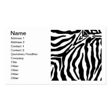 Impressão preto e branco da zebra modelos cartoes de visita