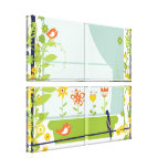 Impressão retro das canvas dos pássaros e das flor impressão em canvas