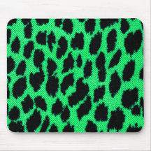 Impressão verde do leopardo mousepad