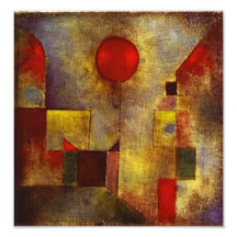 Impressão vermelho da foto do balão de Paul Klee