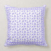 Impressões da pata - amante dos animais azul travesseiro de decoração