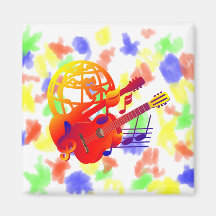 Inclinação das guitarra do globo imãs
