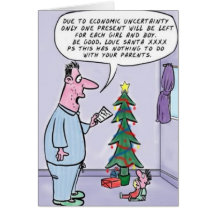 Influências pobres da economia no cartão de Natal 