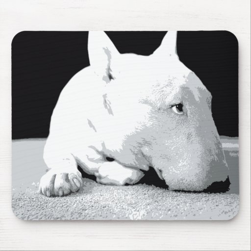 Inglês bull terrier, impressão do pop art mouse pads