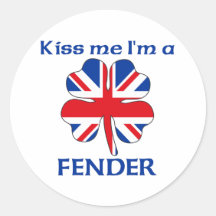 Ingleses personalizados beijam-me que eu sou pára- adesivo redondo