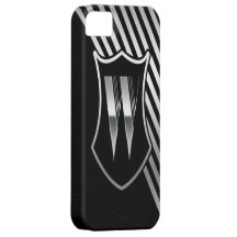Inicial de prata e preta W do monograma Capa iPhone 5