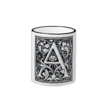 Inicial decorativa de Woodblock do Woodcut da letr Caneca