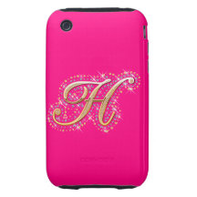 Inicial dourada H - capas de iphone Capa Forte De iPhone 3