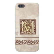 Inicial floral M do vintage Capa iPhone 5