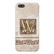 Inicial floral W do vintage Capas iPhone 5