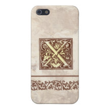Inicial floral X do vintage Capas iPhone 5