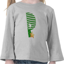 Inicial p da decoração do Natal Camisetas