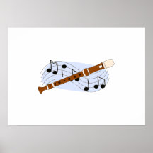 Instrumento do registrador da música pôsteres