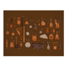 Instrumentos musicais da corda cartao postal