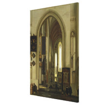 Interior de uma igreja com figuras, 1685 impressão de canvas esticadas