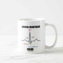 Interior normal da pulsação do coração (ECG EKG) Canecas