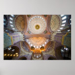 Interior novo da mesquita em Istambul Pôsteres