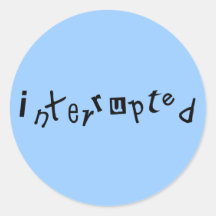 interupted adesivo em formato redondo
