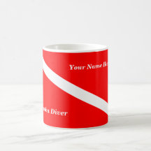 (Introduza seu nome) caneca de café do mergulhador