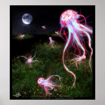 Invasão #6 do oceano: Campos das medusa Posters