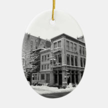 Inverno de New York - cidade na neve Enfeite De Natal