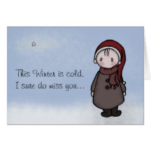 Inverno frio - senhorita Você de I! Cartões