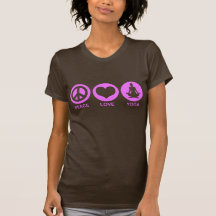 Ioga do amor da paz t-shirt