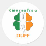 Irlandeses personalizados beijam-me que eu sou Duf Adesivo Em Formato Redondo