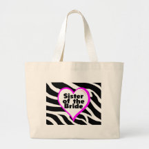 Irmã da noiva (impressão da zebra do coração) bolsas para compras
