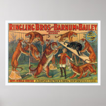 Irmãos Barnum de Ringling e poster dos tigres de B