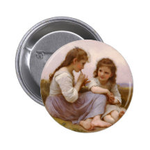 Irmãs e música da flauta por Bouguereau Botons