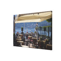 Italia, província de Como, Bellagio. Café da beira Impressão De Canvas Esticadas