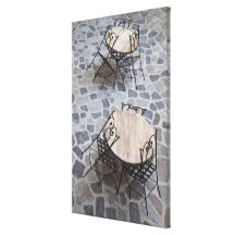 Italia, Sardinia, Castelsardo. Tabelas do café Impressão De Canvas Esticadas