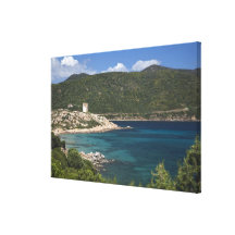 Italia, Sardinia, Teulada. Torre espanhola Impressão Em Canvas