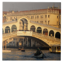Italia, Vêneto, Veneza, canal grandioso e Rialto Azulejos