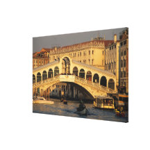 Italia, Vêneto, Veneza, canal grandioso e Rialto Impressão De Canvas Esticada