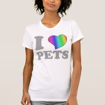 J LOVE PETS ASH RAINBOW HEART 3D CAMISETAS