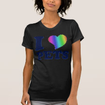 J LOVE PETS BLUE RAINBOW HEART 3D T-SHIRTS