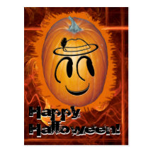Jack-O-Lanterna feliz da cara Cartao Postal