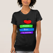 J'aime bien o renrée do la, de volta à escola tshirts