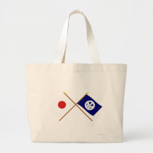 Japão e bandeiras cruzadas Fukui Bolsa Para Compras